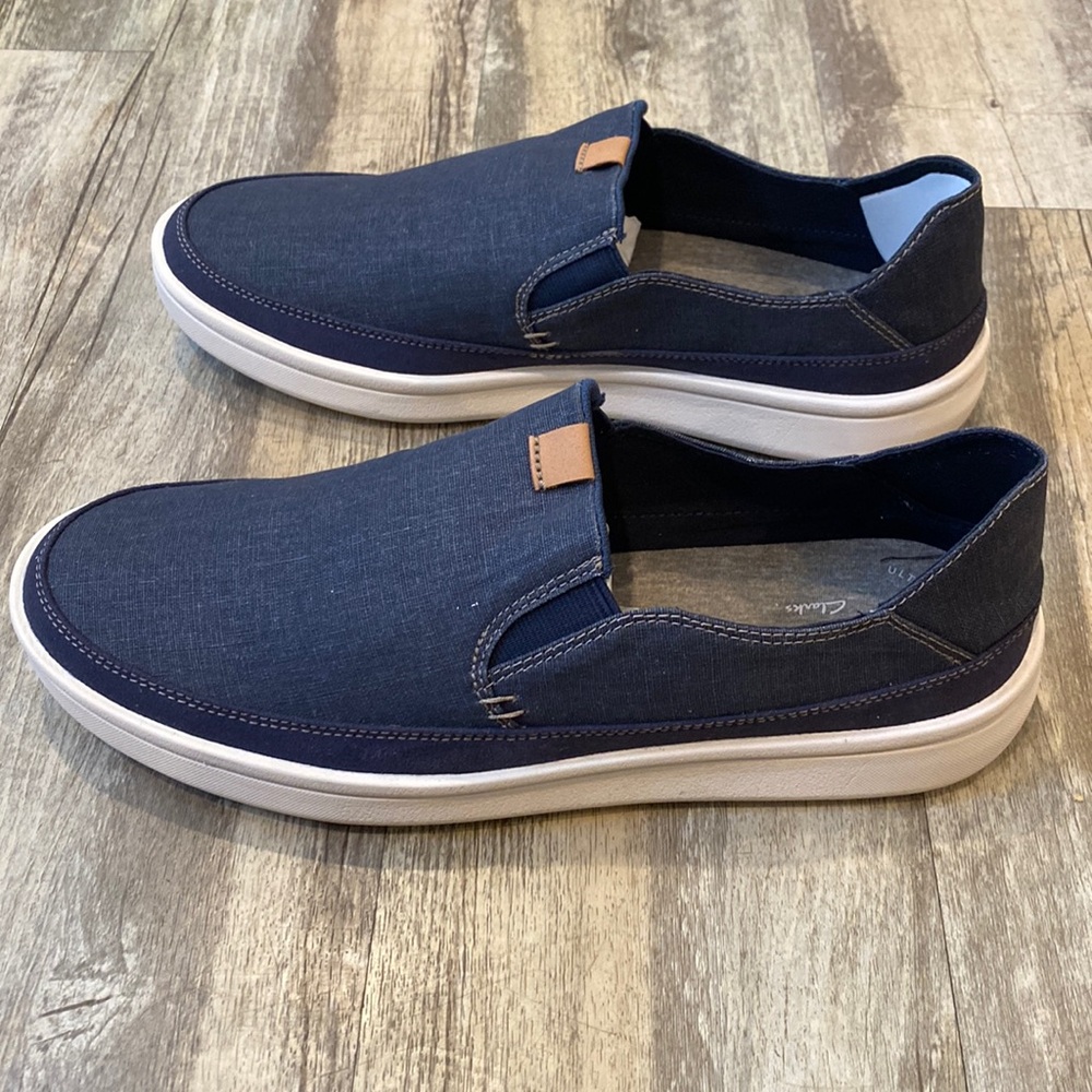 Clarks Cantal Step Navy Canvas Men's Size 10 Shoes